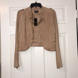 Bebe tan zipper jacket